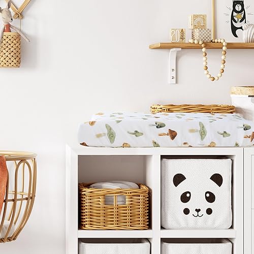 Miniatura 7 de LifeTree Funda para cambiador de muselina para bebés, niñas y niños, 70% viscosa de bambú y 30% algodón, 16 x 32 pulgadas, fundas suaves para