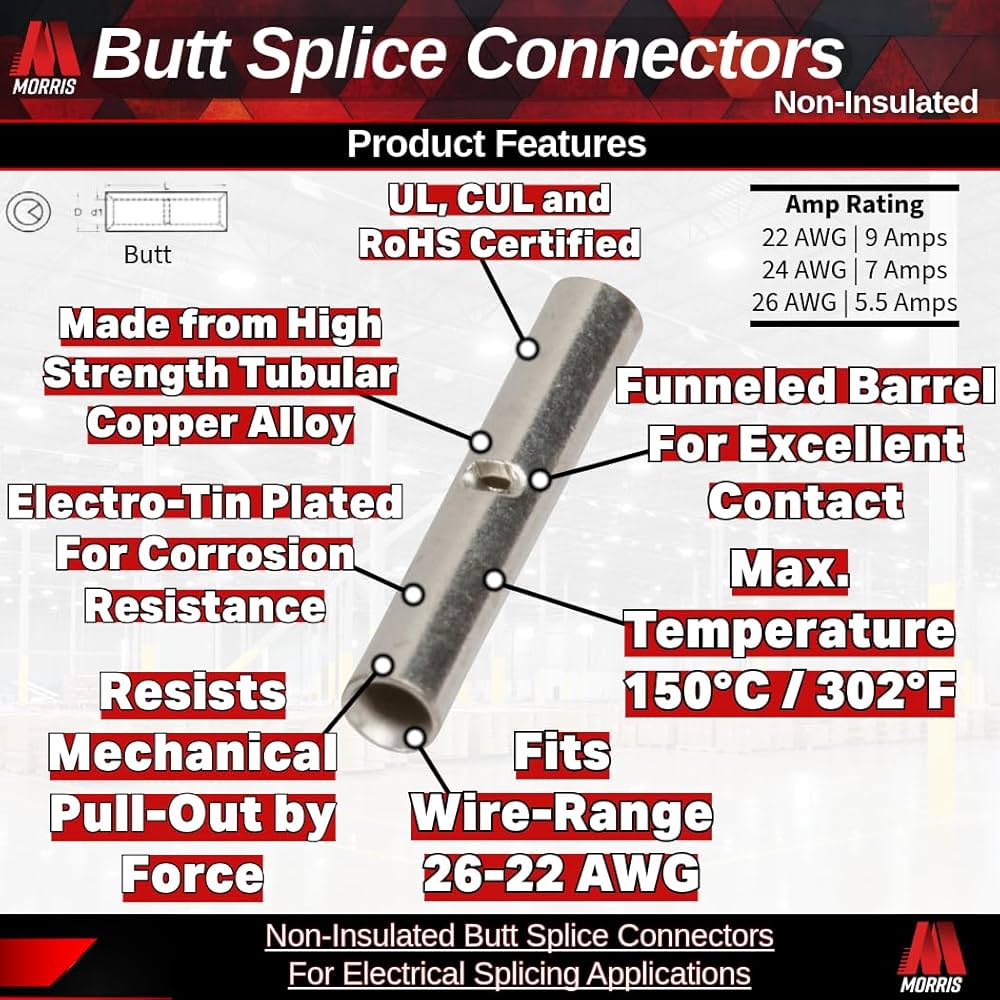 Amazon.com: Morris Products 12102 Non-Insulated Butt Splice