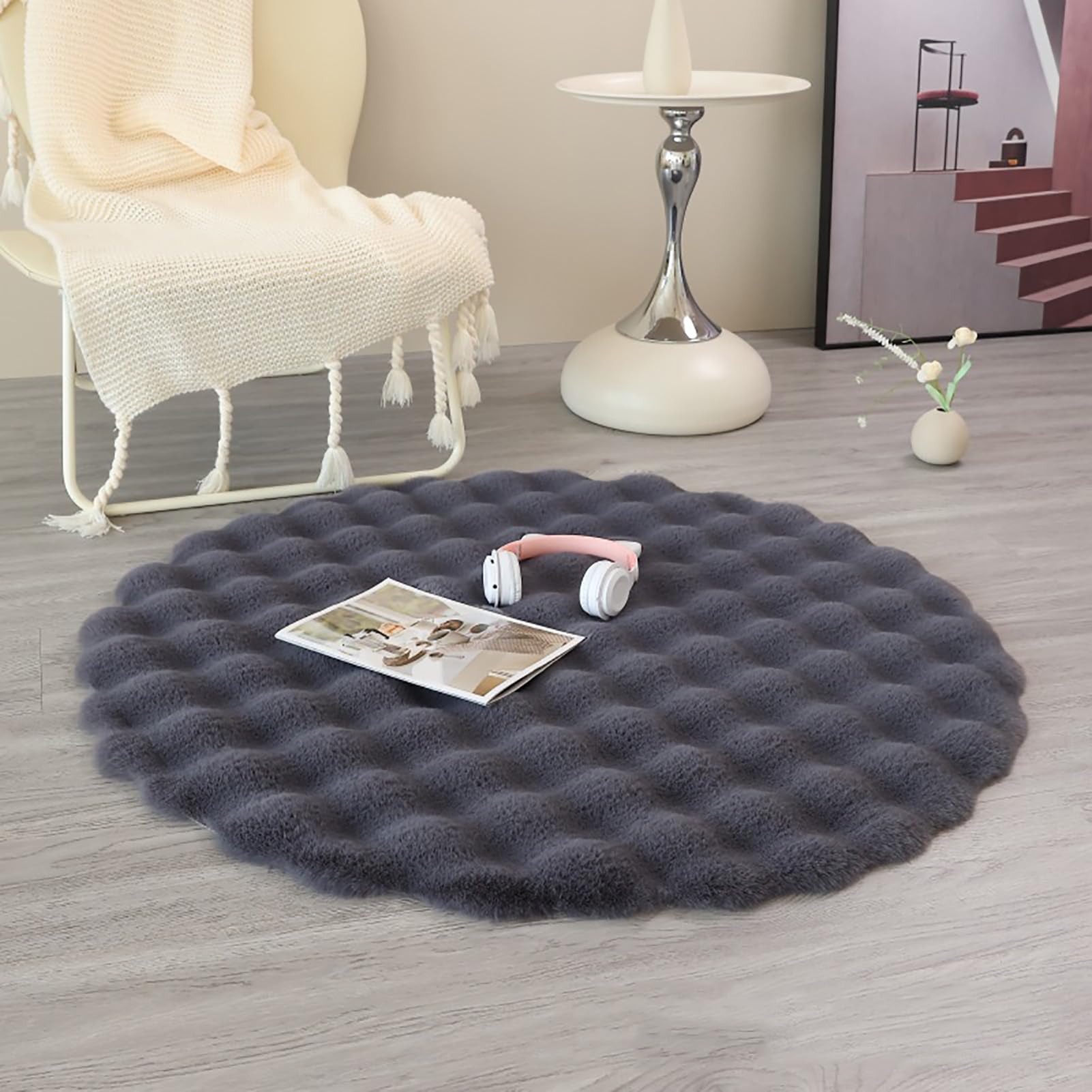 Tapis à poils courts aspect fourrure TY&WJ doux et résistant