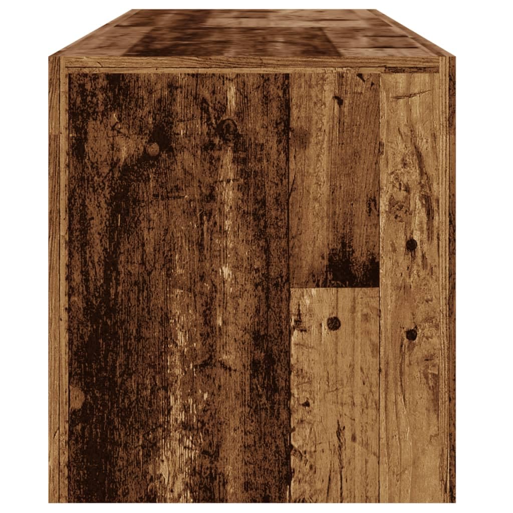 vidaXL Meuble TV avec lumières LED Vieux Bois Bois d'ingénierie