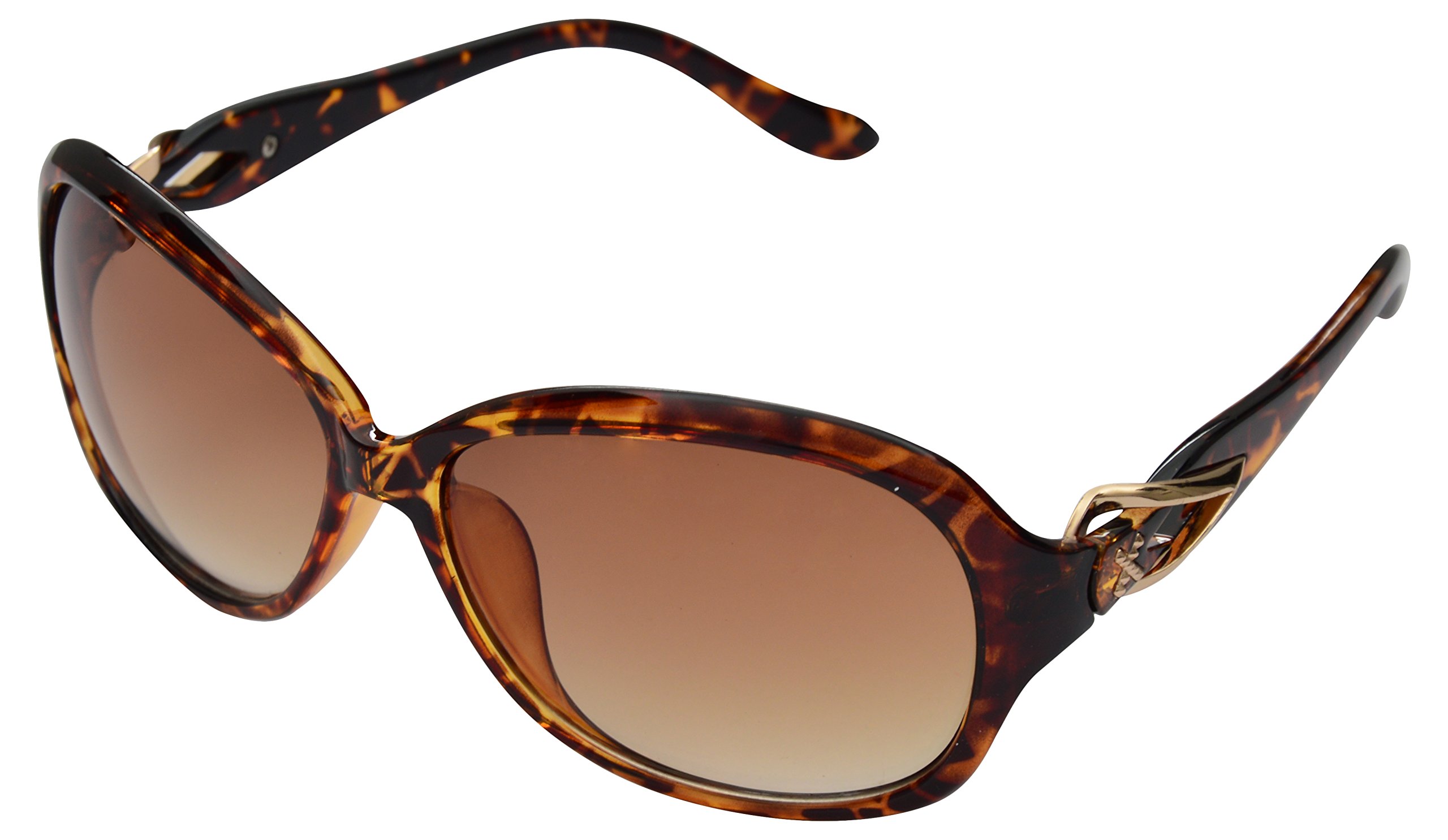 Crystalyna Italian Designer Shaded Lens Shiny Brown Infused Animal Print Acetate Oval-Frame Metal Polarized Crystal Sunglasses for Women and Girls 1000014-image-32