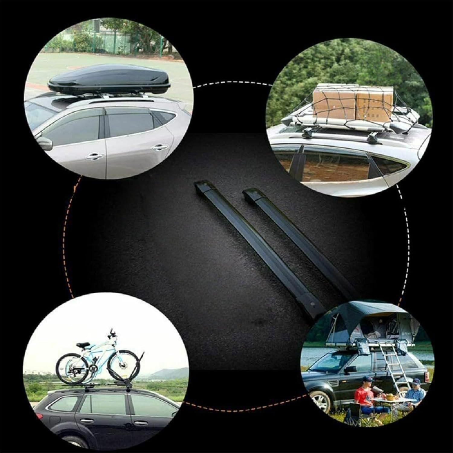 Anti-Theft Cross Bars Fits for GMC Terrain Denali/AT4 2025 2026 Raised Side Rails Aluminum Crossbars Roof Racks Rooftop Cargo Carrier Bag Luggage Bike