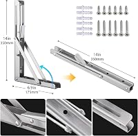 WMMADAY Profi Összecsukható Konzol Asztal 350mm Rozsdamentes Acél 2db 2