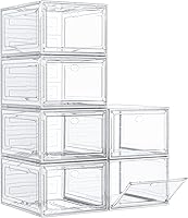 Vista 11 de 7 code Organizador de Cajas de Zapatos Grandes Transparentes【Material Más Grueso】Caja de Zapatos Más Resistente con Puerta Magnética, Caja