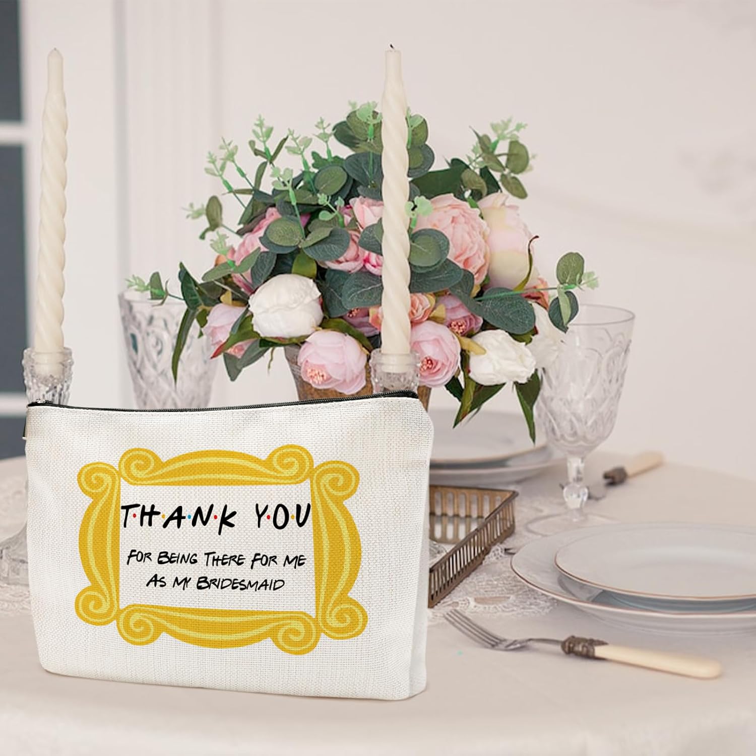 The One Where You're My Maid of Honor, Gift for Bridesmaid,Bachelorette Party Wedding Gifts for Besties Friends Makeup Bag Purse Cosmetic Bag for Women image 5