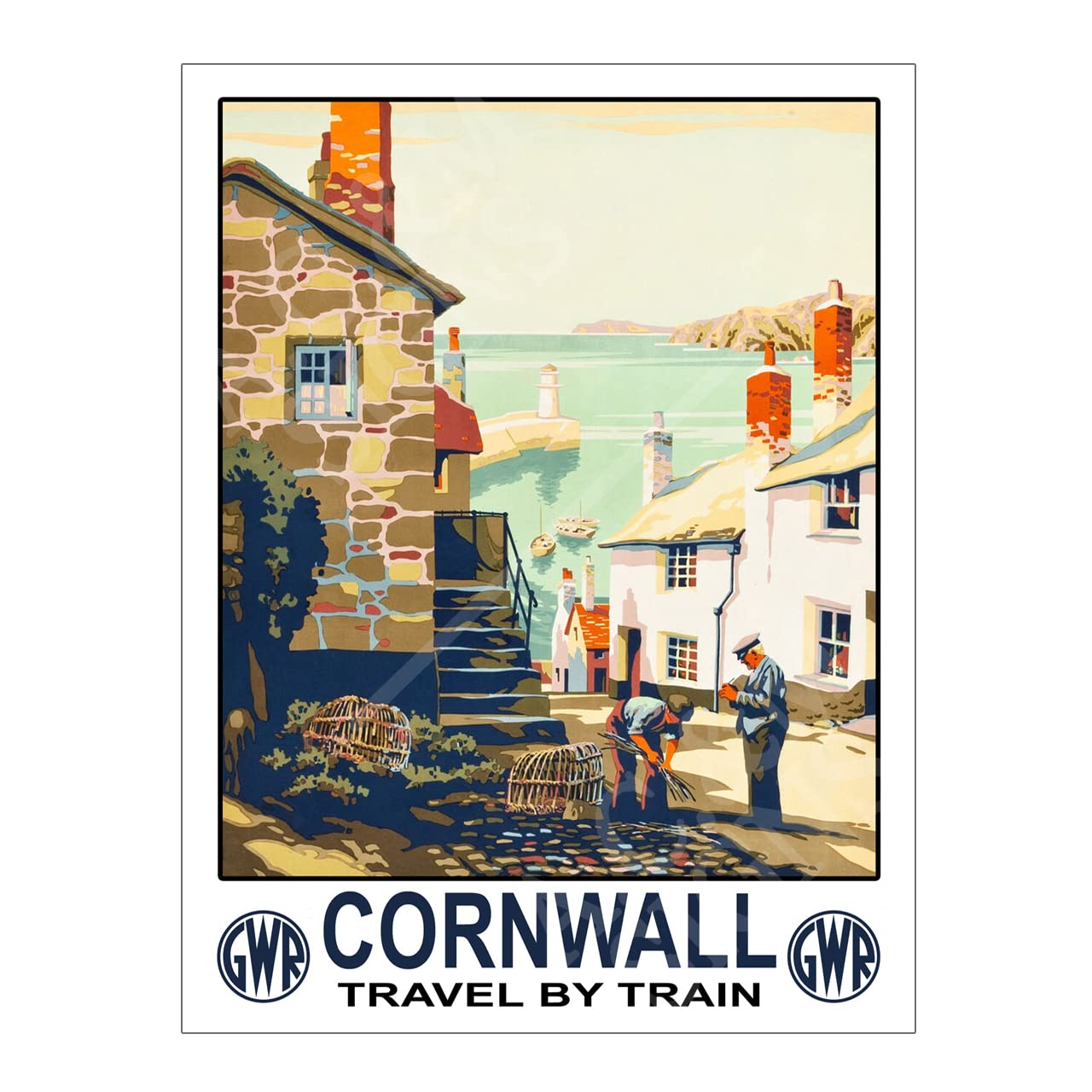 Metal Sign Plaque Cornwall Travel By Train Railway, 8x6in ref12486