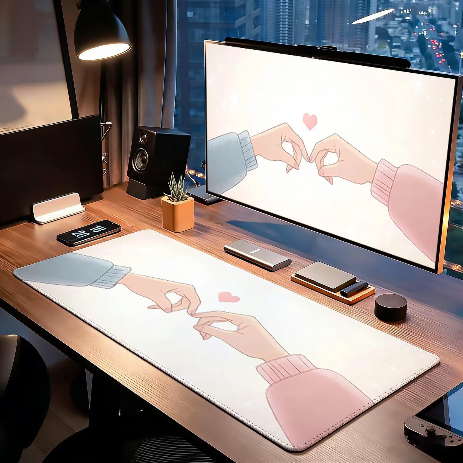 Tappetino Mouse Gaming, 1200x600mm Tappetino Mouse XXL Amore 0c0-2 | Mouse Pad Grande, Ottimizzato per i Sensori da Gioco, Migliora Precisione e Velocità, per Mac e PC, mano
