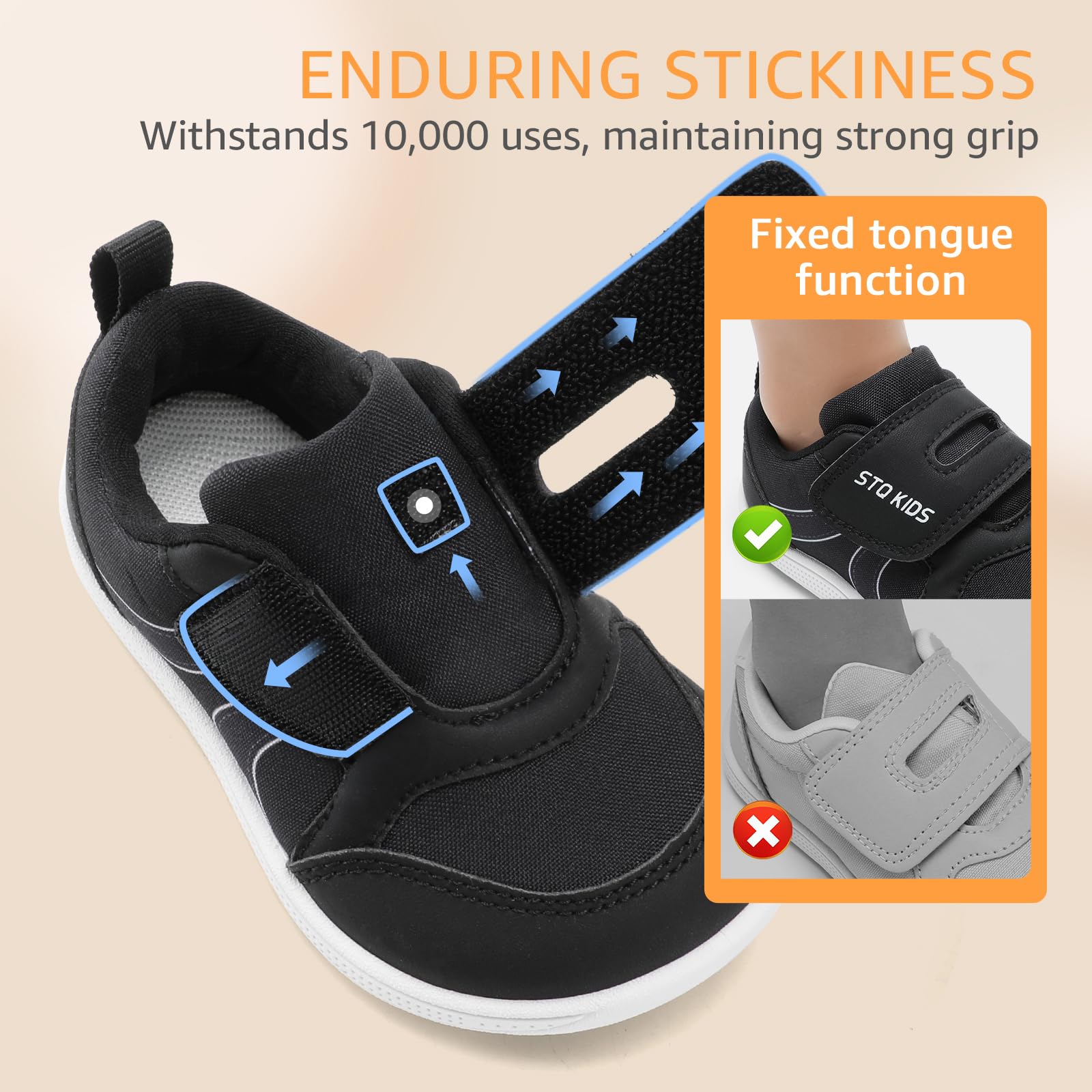 STQ KIDS Scarpe Bambini Barefoot Zero Drop Punta Larga Suola Bambina Bambino Ginnastica Antiscivolo per Primi Passi