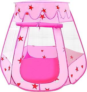 MAIKEHIGH Tenda Principessa, Casetta Pieghevole Pop-up Piscina di Palline Castle per i Bambini delle Neonate, Giocattoli Gioco Regalo Indoor Outdoor