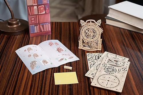Miniatura 6 de UGEARS Reloj despertador vintage 3D  Kit de modelo de madera para adultos  Kit de fabricación de reloj de escritorio modelo mecánico  Rompecabezas