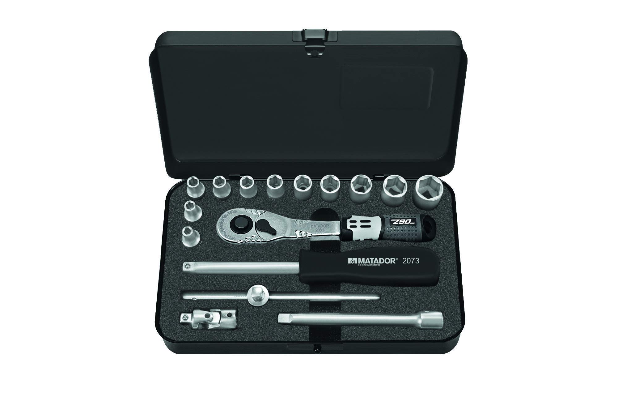 Matador Socket Spanner Set 1/4 Inch, Black, 16-teilig
