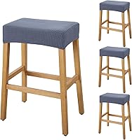 Vista 10 de YISUN Fundas de taburete rectangulares, paquete de 2 fundas elásticas impermeables para asiento de silla de montar, taburetes de bar, sillas de bar