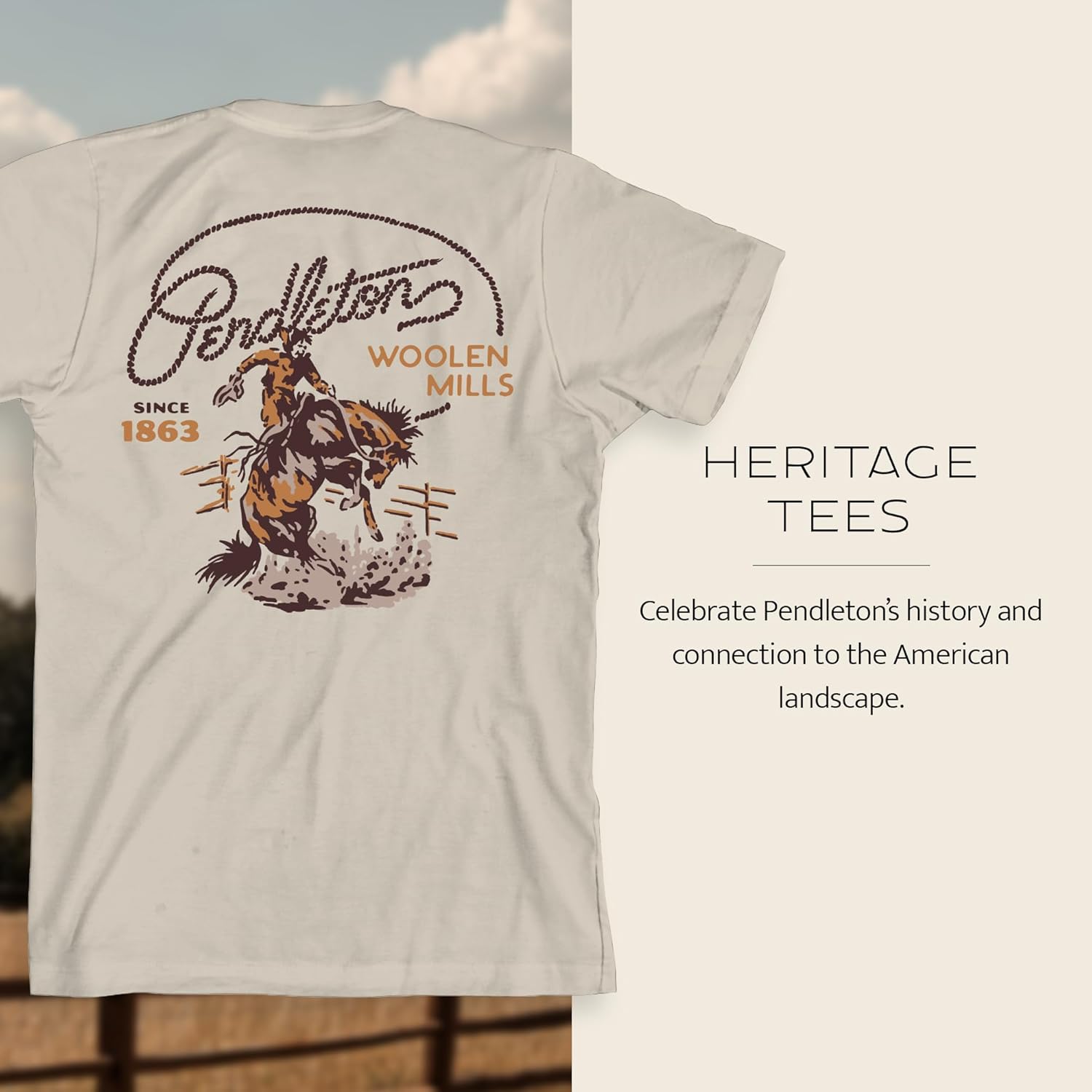 Pendleton Men's Graphic T-Shirt, 100% Cotton Short Sleeve Tee, Soft Water-Based Print Casual Shirt, Crew Neck