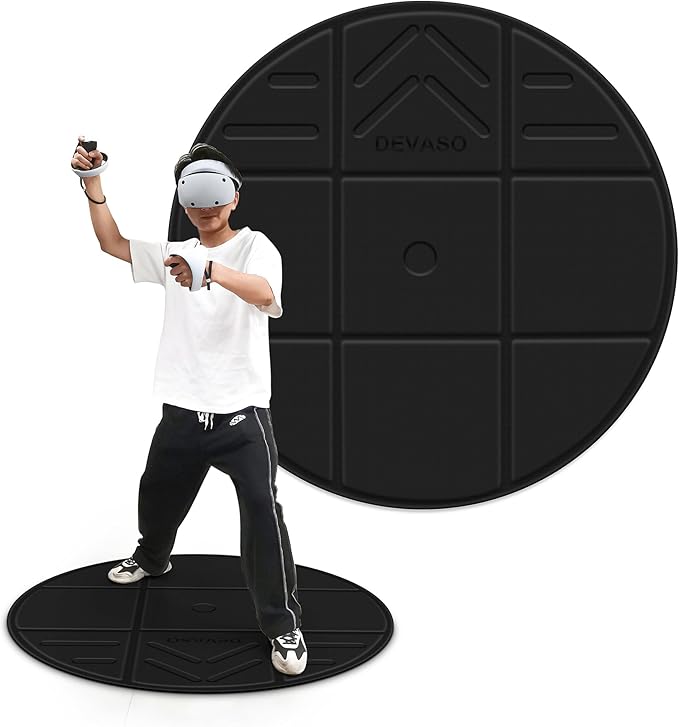 DEVASO Foldable VR Mat for Meta Quest 3, Round Anti Fatigue Mat , Non