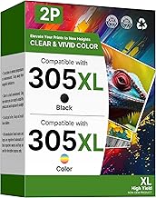 305XL Printer Cartridges Compatible with HP 305 XL Multipack 305 (Black, Colour)