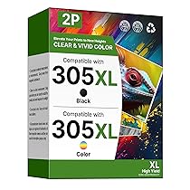 NewLift 305 305 XL Cartuccia d’inchiostro Compatibili con HP 305XL per Cartucce HP Deskjet 2820e 4220e 2810e 2720e 2800e, per Envy 6000 6020e 6032e 6420e 6032 6020 (Nero, Colore,2-pack)