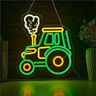 para Luces de Fiesta de neón para lámpara de neón Tractor Verde para Letrero para LED Regulable(36.5x32cm)