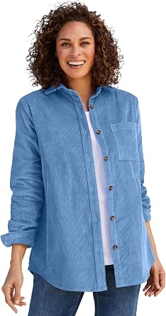 Woman Within Plus Size Corduroy Shirt