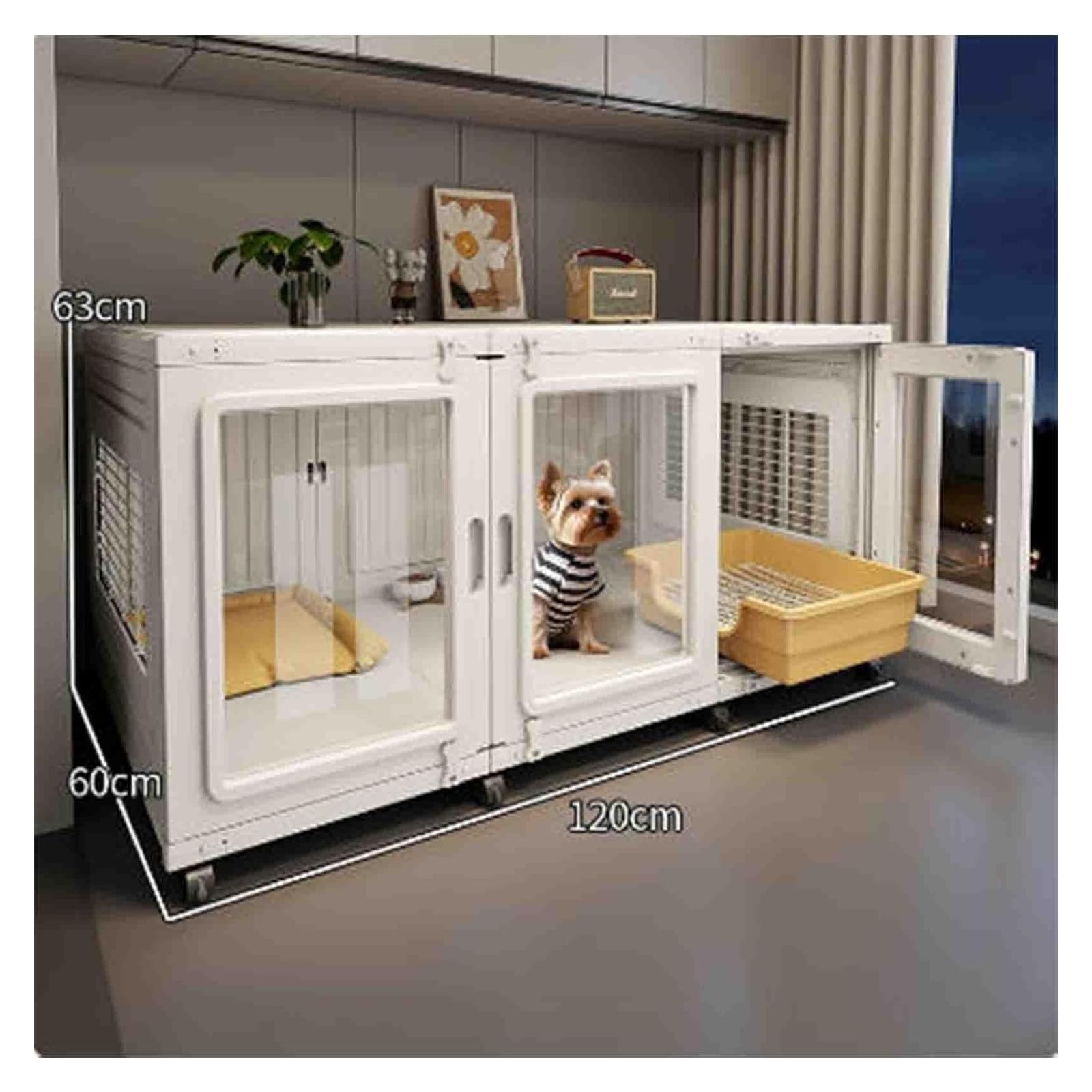 Amazon.co.jp: 犬 ケージ 大型犬用ゲージ 屋根付き犬ケージ 室内 毛布