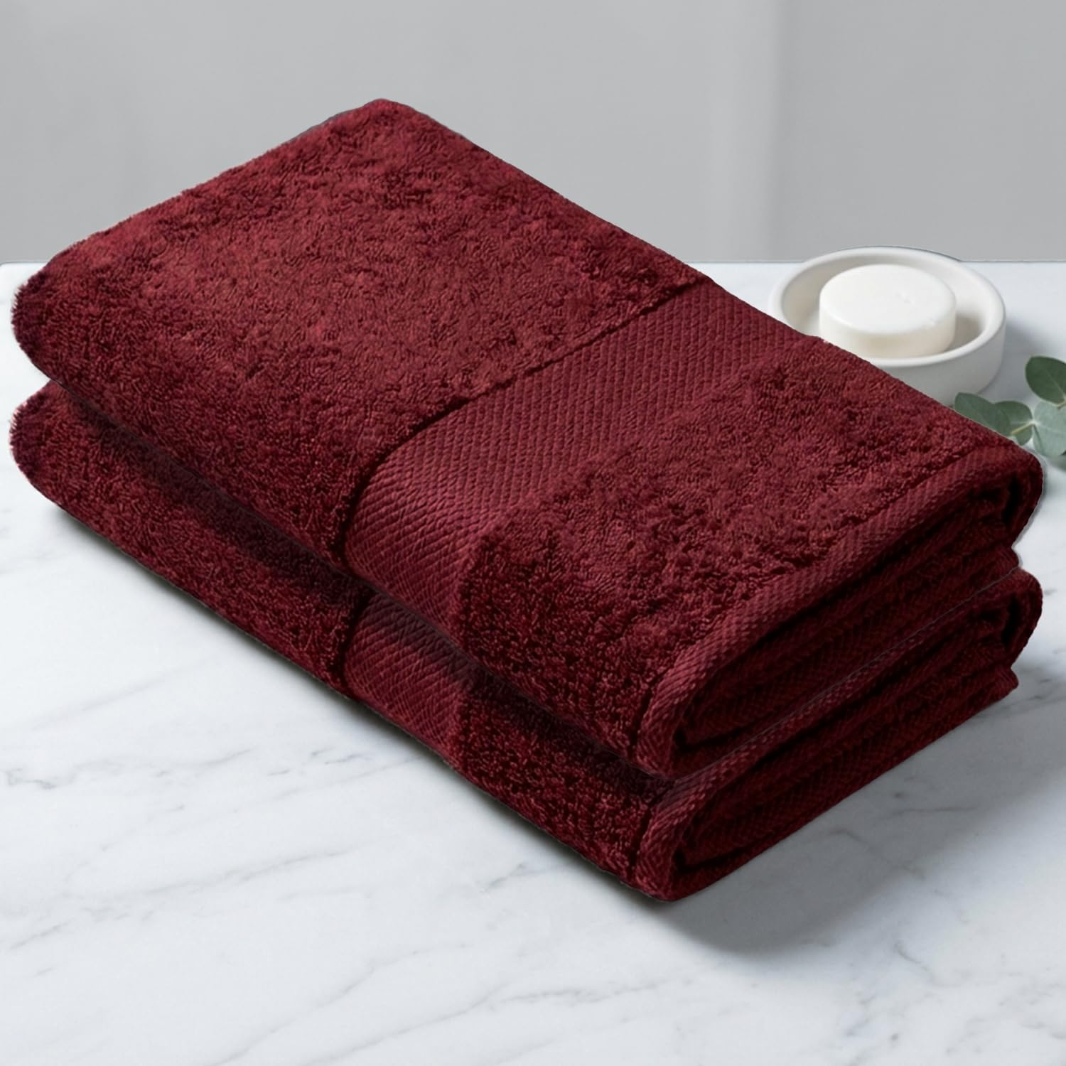 Earthy Fables Premium Bath Towel Large, 600 GSM, 150 x 70 cm, Ultra Soft, Quick Dry and Highly Absorbent, 100% Combed Cotton for Home, Travel, Hotels, for Acne-Prone Skin, Vintage Maroon (Pack of 2) discount deal