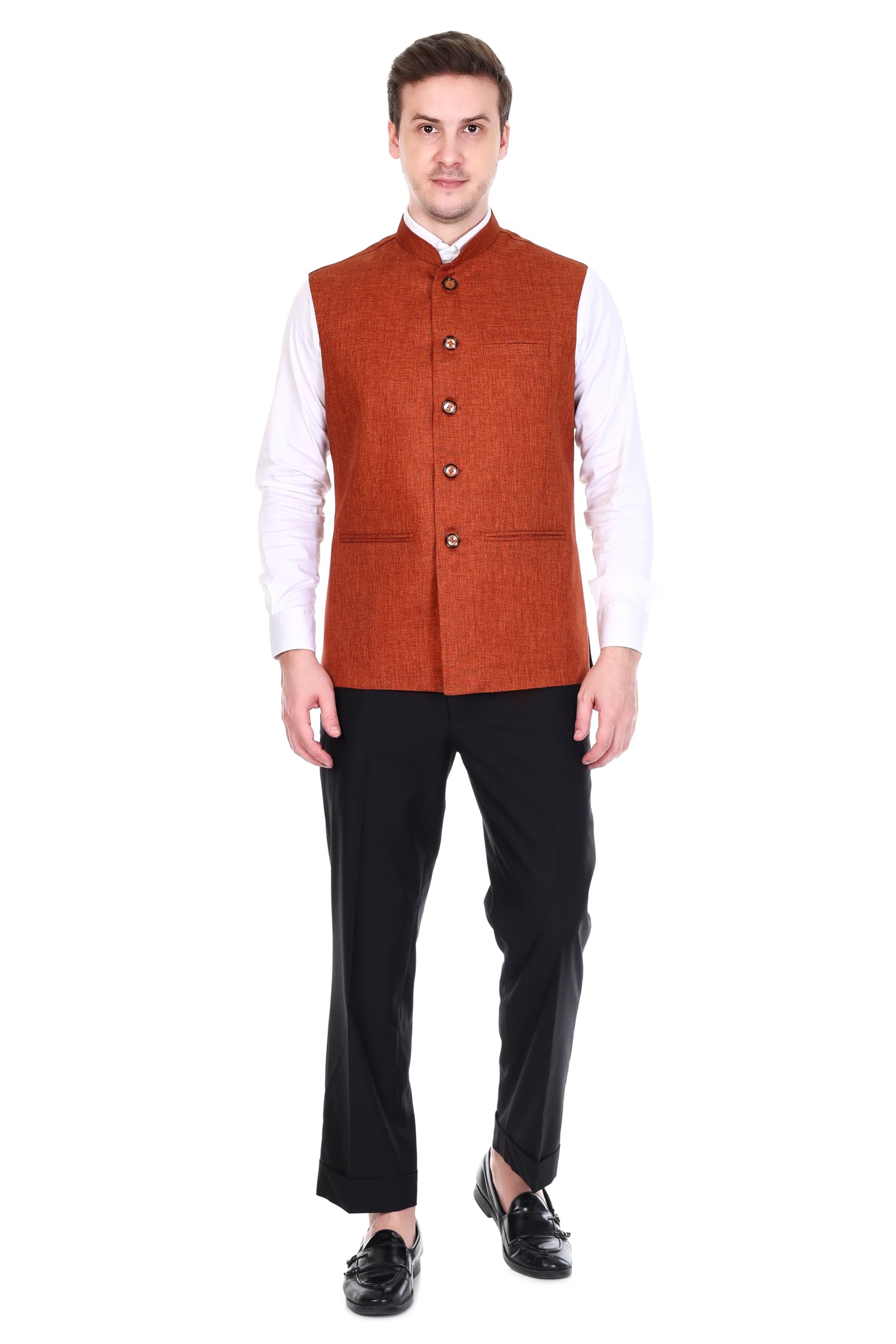 SS Fashion Men's jute Nehru Jacket Waistcoat, Solid, Mandarin Collar, Regular Fit, Ethnic-picture-19