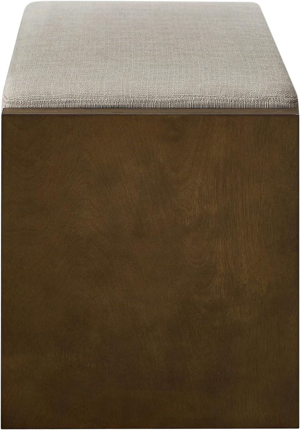 Accent Bench with Lower Shelf Shoe Rack, Padded Seating Bench for Living Room, Modern Compact Bed End Bench with Storage for Bedroom Seating, Removable Cushion (Linen, 40" L)