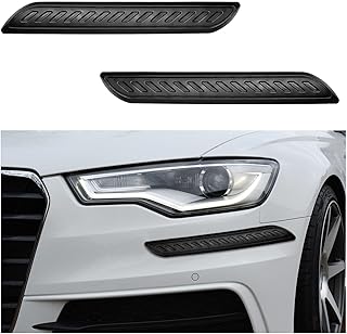 2 PCS Car Bumper Anti-Scratch Strips, Front and Rear Corner Bumper Guard Protector, Auto Rubber Bumper Anti Collision Decorative Trim, Universal for Most Cars, SUVs, Trucks (Short, Black)