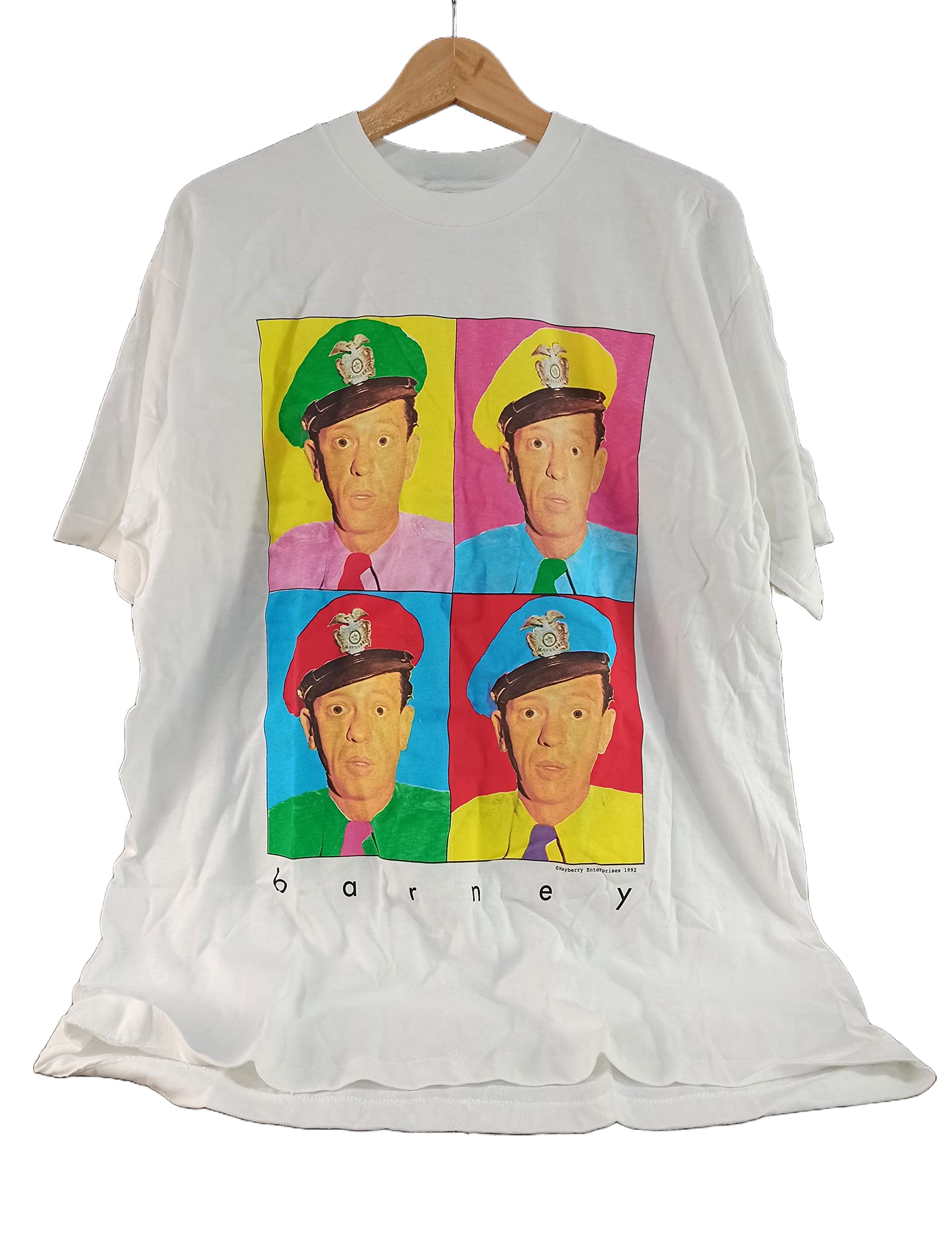 Vintage New Old Stock Circa 1992 Barney Fife Don Knotts Mayberry T-Shirt Large White, White, L