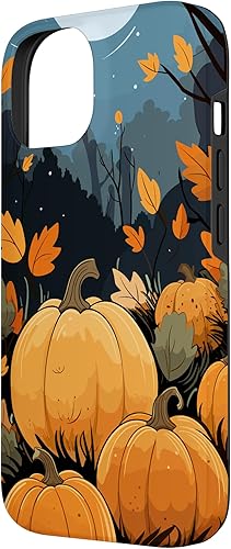 Miniatura 5 de iPhone 13 Pro Max Hojas de otoño y otoño de calabaza, tema de color de otoño, funda de calabazas