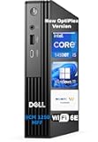 Pro Micro QCM1250 Mini Desktop Computer, New OptiPlex Version AI PC for Business&Home, Intel Core i5-14500T, 16GB DDR5, 256GB PCIeSSD, Dual 4K Display Support, USB-C, Win11, WOWPC Recovery Bundle