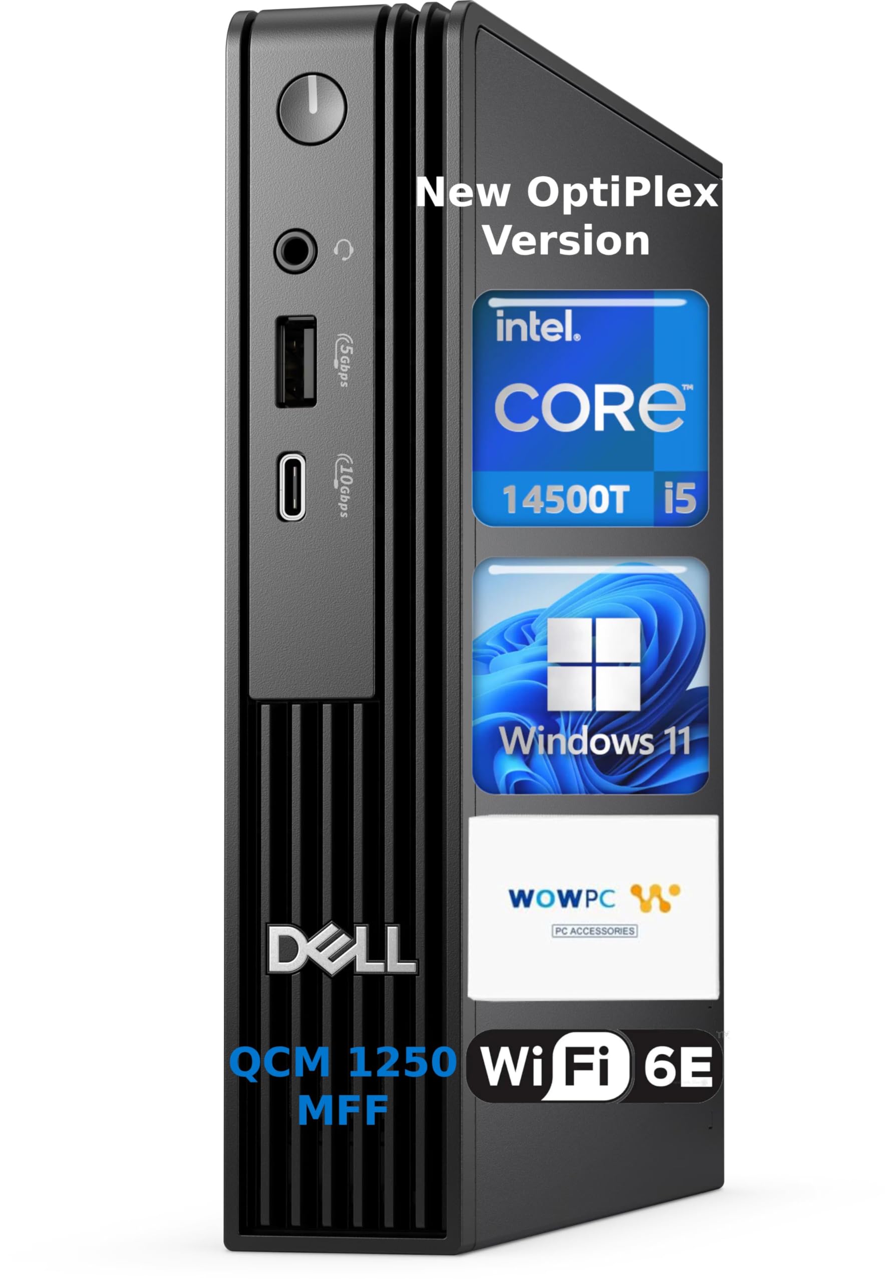 Dell Pro Micro QCM1250 Mini Desktop Computer, New OptiPlex Version AI PC for Business&Home, Intel Core i5-14500T, 16GB DDR5, 256GB PCIeSSD, Dual 4K Display Support, USB-C, Win11, WOWPC Recovery Bundle