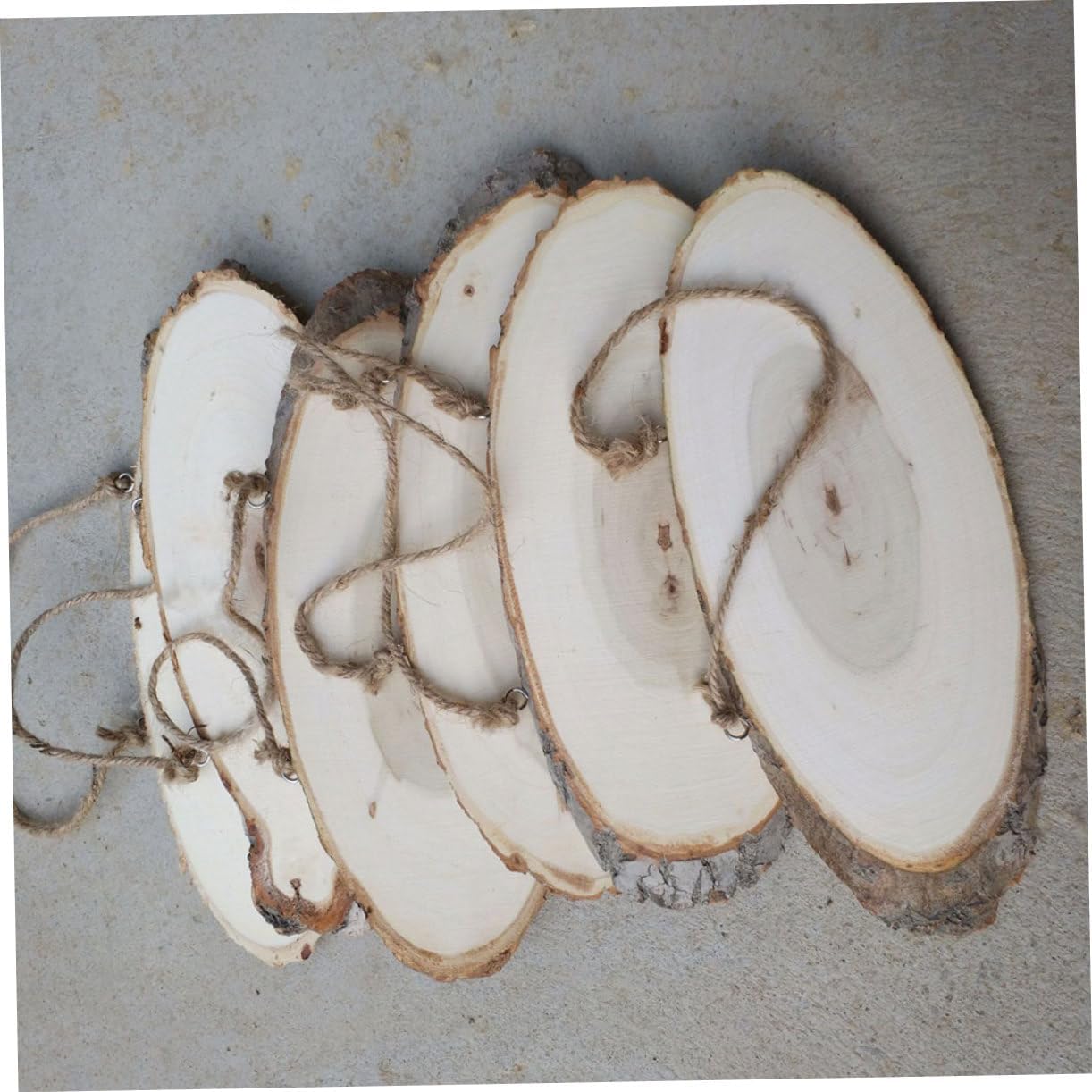 5 Pcs Oval Pine Wooden Hanging Board for Home Decor
