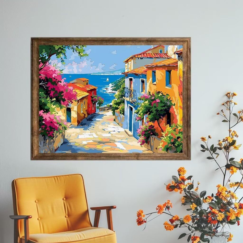 ペイントバイナンバーキット 大人子供用 DIY番号絵画 夢のバラ 数字