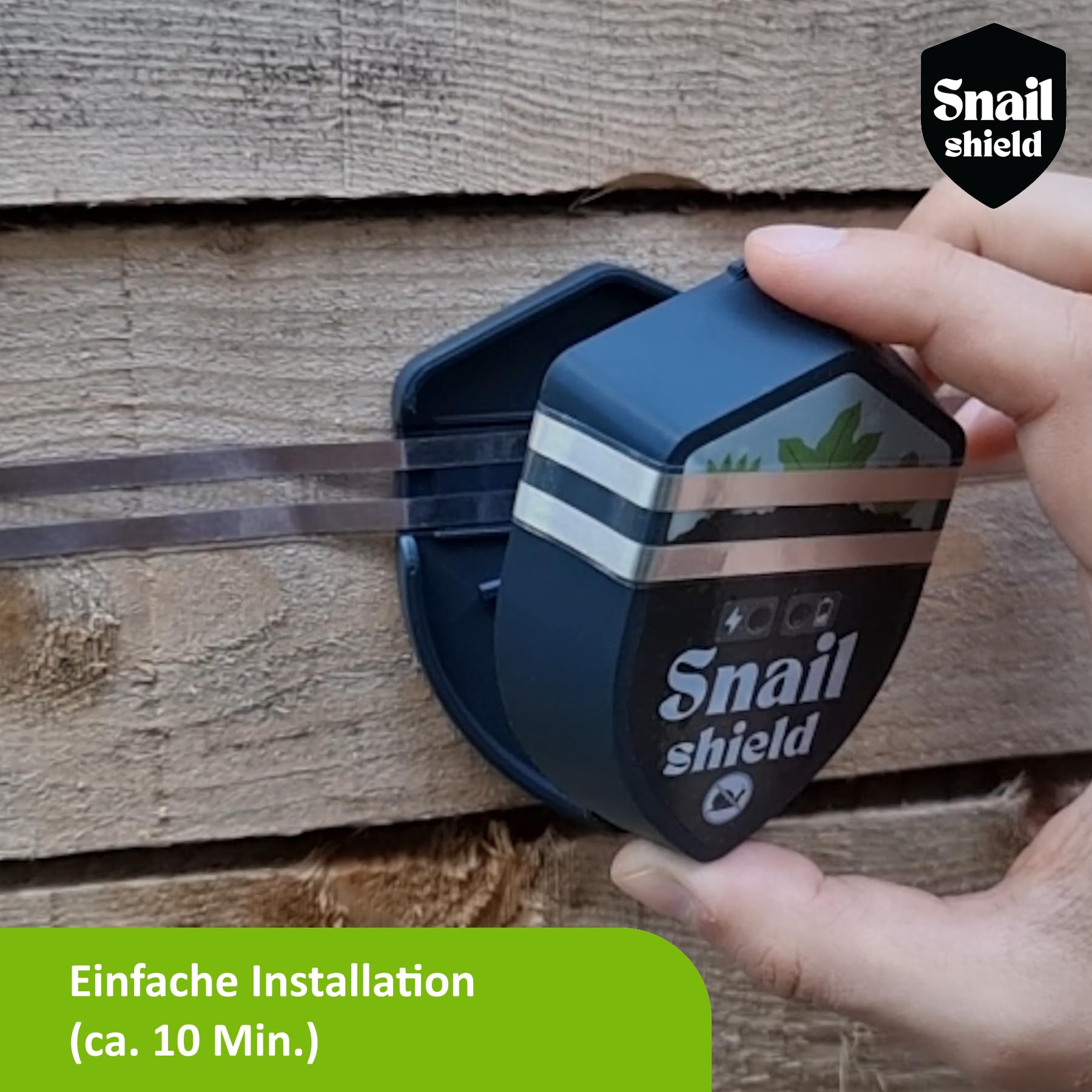Snail Shield® - PRO Schneckenzaun Elektrisch Set für Hochbeet mit 11m Zaunband, Schneckenschutz für Gärten, Gemüsebeet, Pflanzen, Einfache Installation, verbesserte Software 2026 (Made in EU)