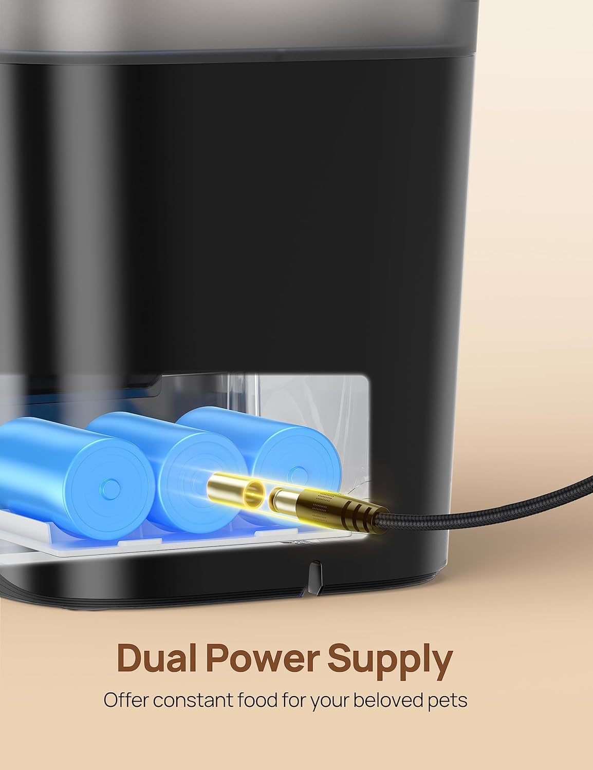 Image showing the dual power supply connection for the feeder