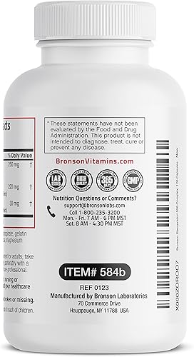 Miniatura 7 de Bronson Resveratrol 500 Complex Trans-Resveratrol estandarizado + extracto de semilla de uva y vino tinto, 120 cápsulas