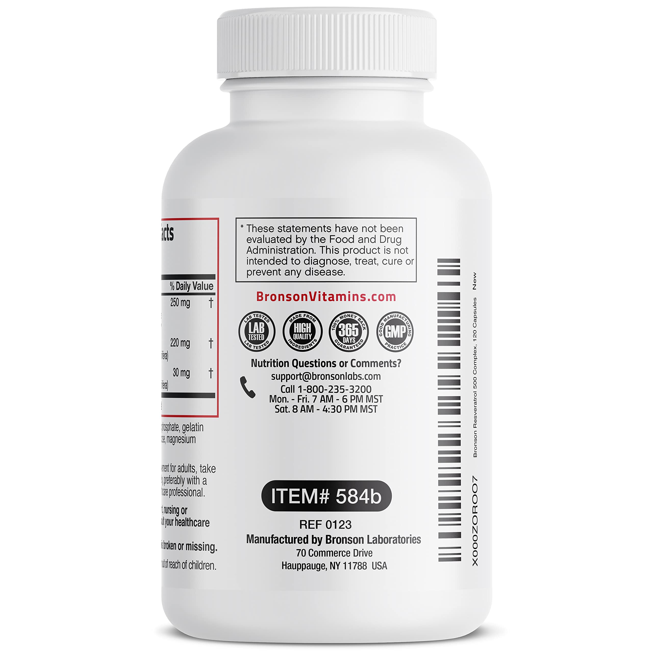 Bronson Resveratrol Complex 500 mg with Grape Seed & Red Wine, 120 Capsules — Amazon image 7