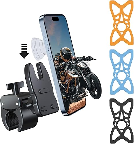 Soporte de enchufe para bicicletas, motocicletas, scooters, manillar de cinta de correr, soporte de teléfono de bicicleta para enchufe básico,