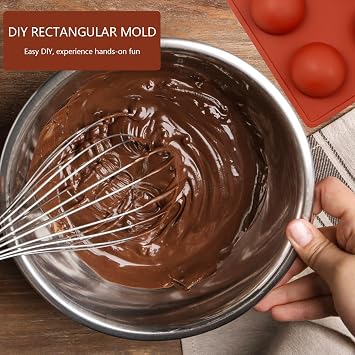 YXHZVON 2 Semi Sphere Silicone Mold, 8 Cavity Hot Chocolatse Bomb Moulds