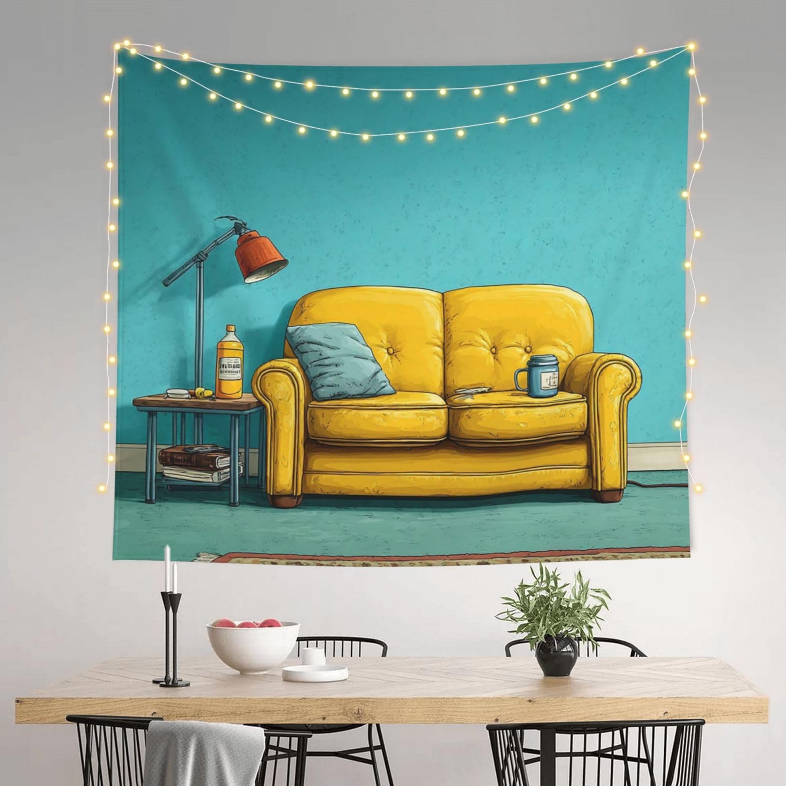 HJKJKKJ Tapestry 152 X 130 CM Aesthetic Wall Tapestrys for Bedroom Simpsons Tapestries Hanging Wall Art Blanket Home Decor Tapestry for Living Room Dorm Office