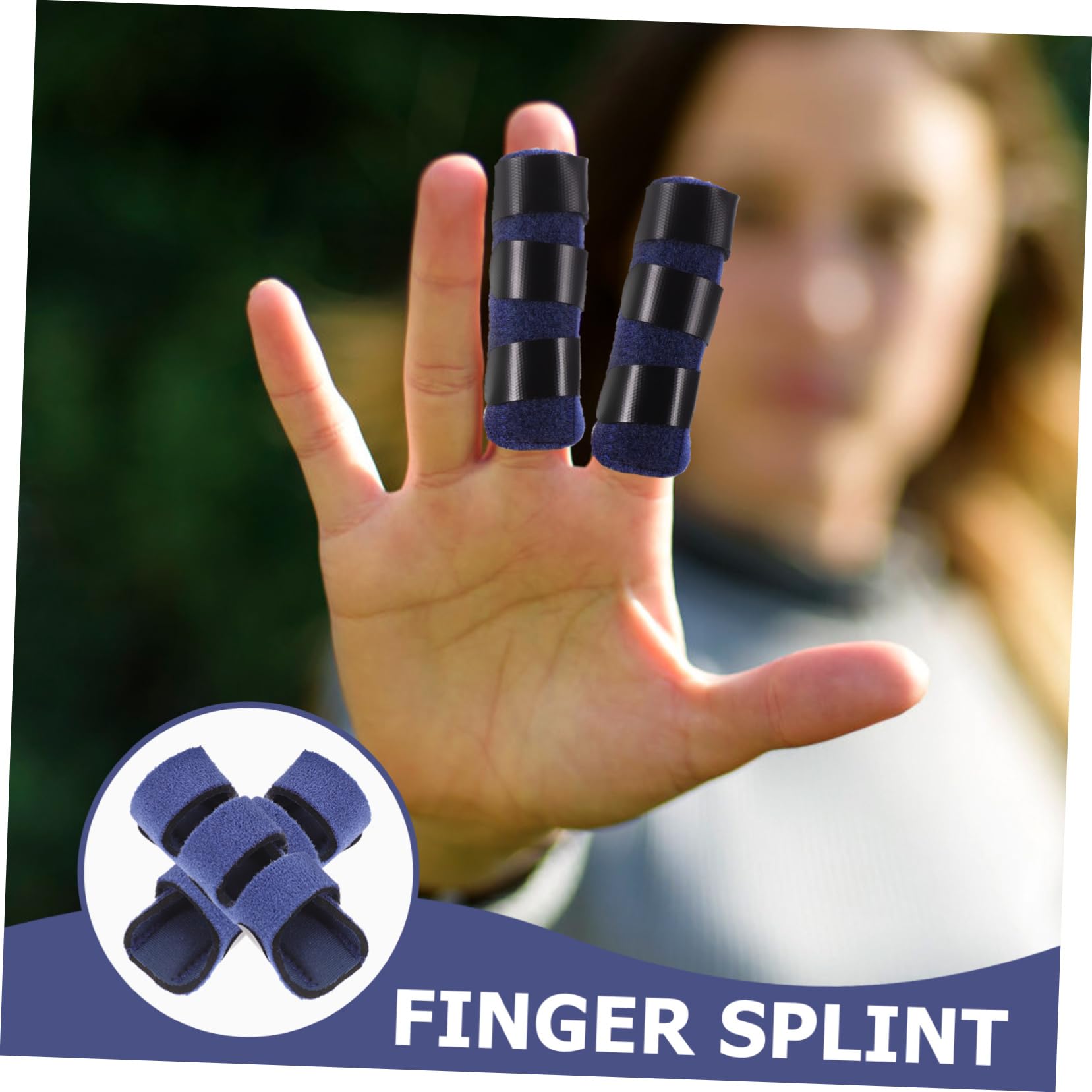 minkissy 2pcs Night Moisturizing Gloves Finger Protective Brace Tool Stand Finger Straightening Splint Band Practical Finger Brace Elastic Finger Splint Finger Fixing Strap Aluminum Strip