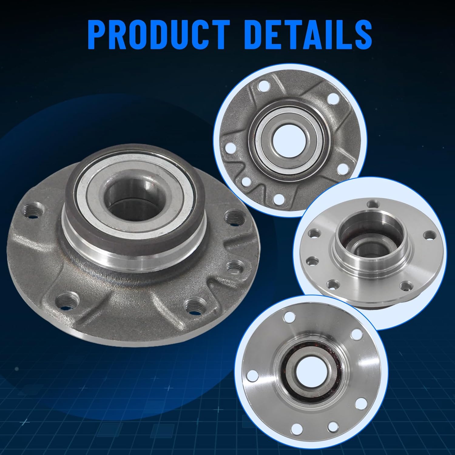 512510 2Pack Rear Left and Right Wheel Hub and Bearing Assembly for Dodge Dart 2013 2014 2015 2016 Pair