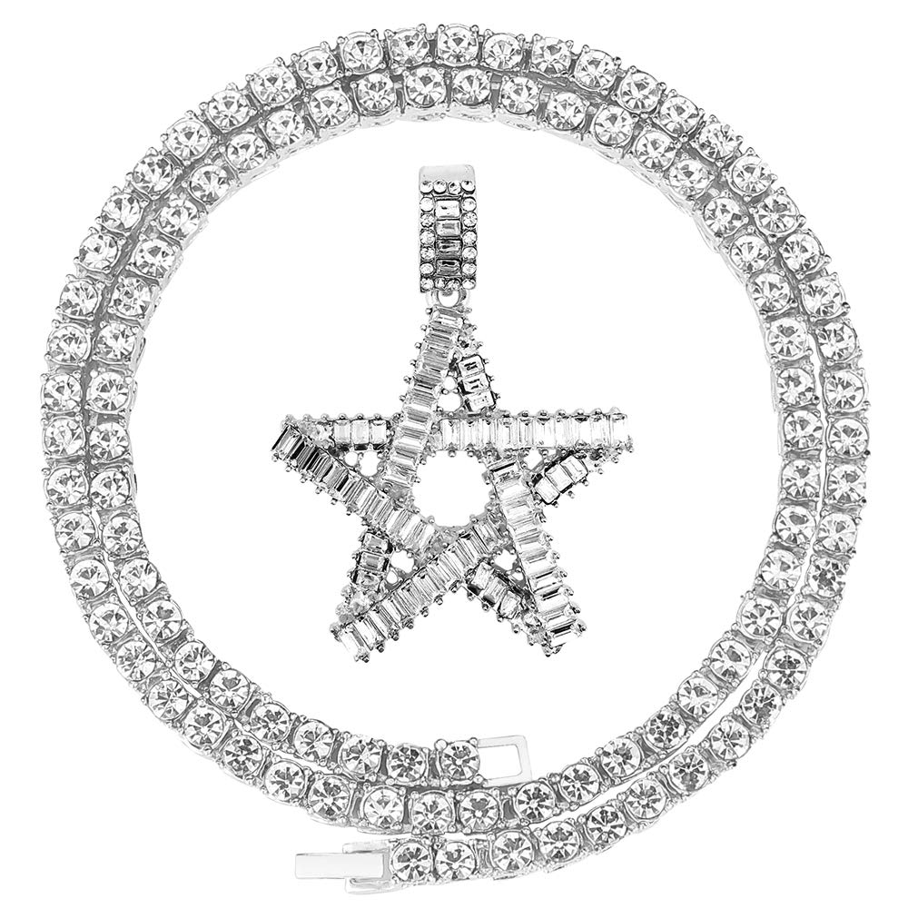 HH BLING EMPIRESilver Gold Diamond Pendant Chain Necklace for Men Iced Out Hip Hop Chain Mens Jewelry Gifts