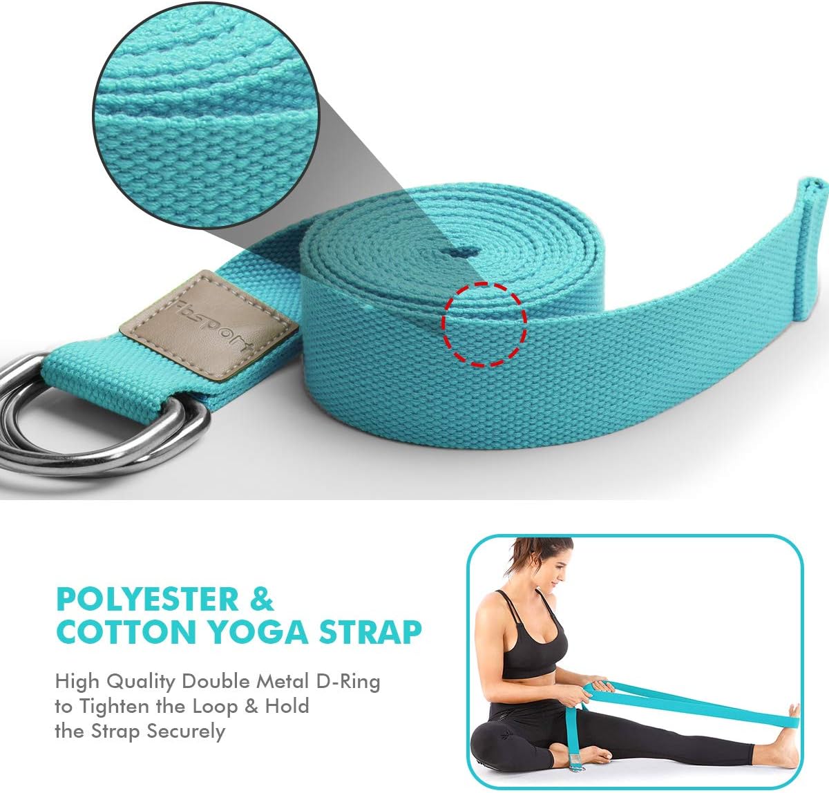 FBSPORT Yoga Block 2 Pack with Yoga Strap, High Density EVA Foam Block, Non-Slip Surface for Yoga, General Fitness, Pilates, Stretching-9" x 6" x 4" : Sports & Outdoors