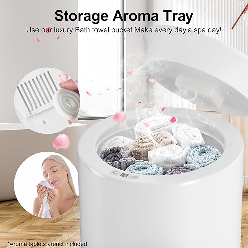 Landeagle Towel Warmers, Hot Towel Warmers for Bathroom with Aroma Tray, 35L Luxury Towel Warmer Bucket with Auto Shut Off, Built-in Timer for 15-60 Minutes, Fit for Towels, Bathrobes, Blankets(35L)