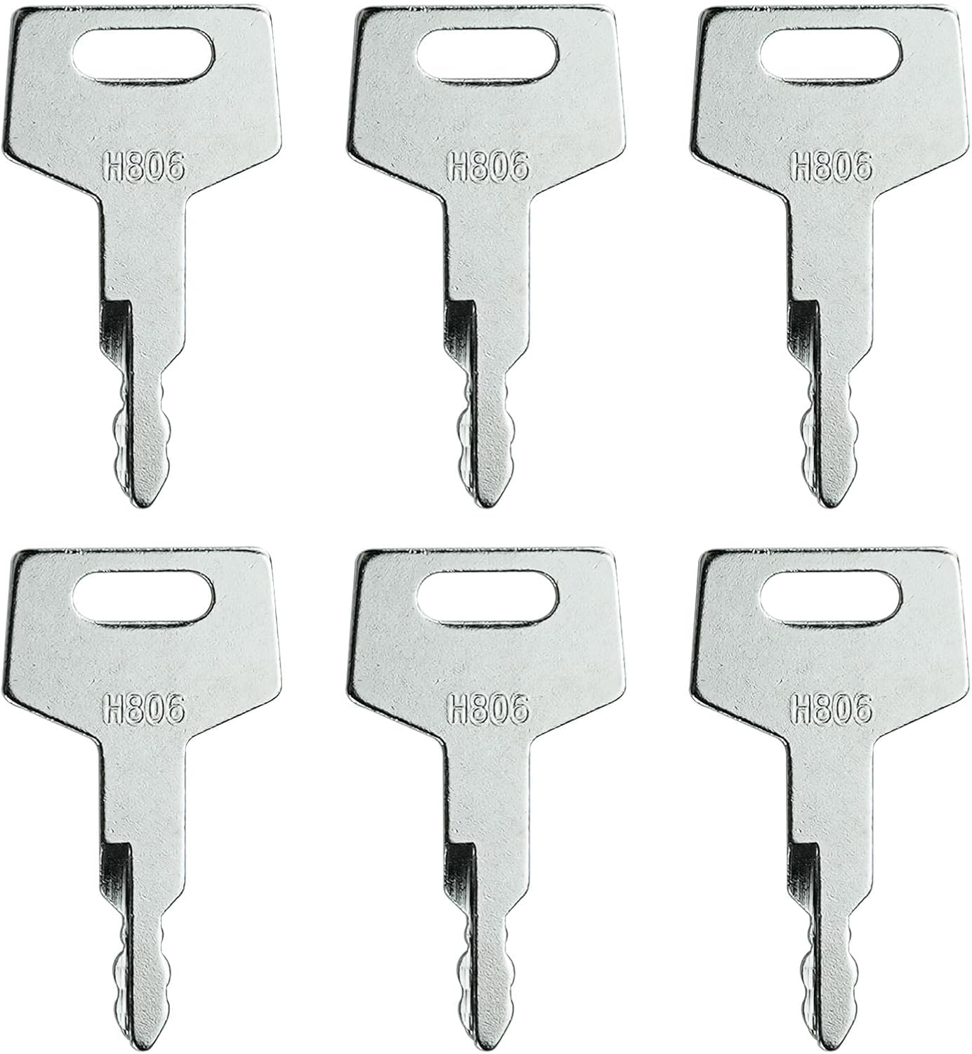 6PCS H806 Ignition Keys Heavy Equipment Keys Replacement for Takeu-chi