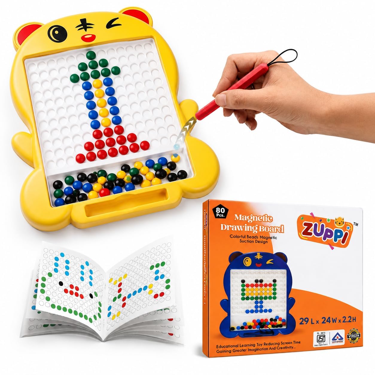 Magnetic Drawing Board – 80 Bead Magnetic Pen Board | Educational Activity Toy for Toddlers & Preschool Kids (3+ Years) — Amazon image 3