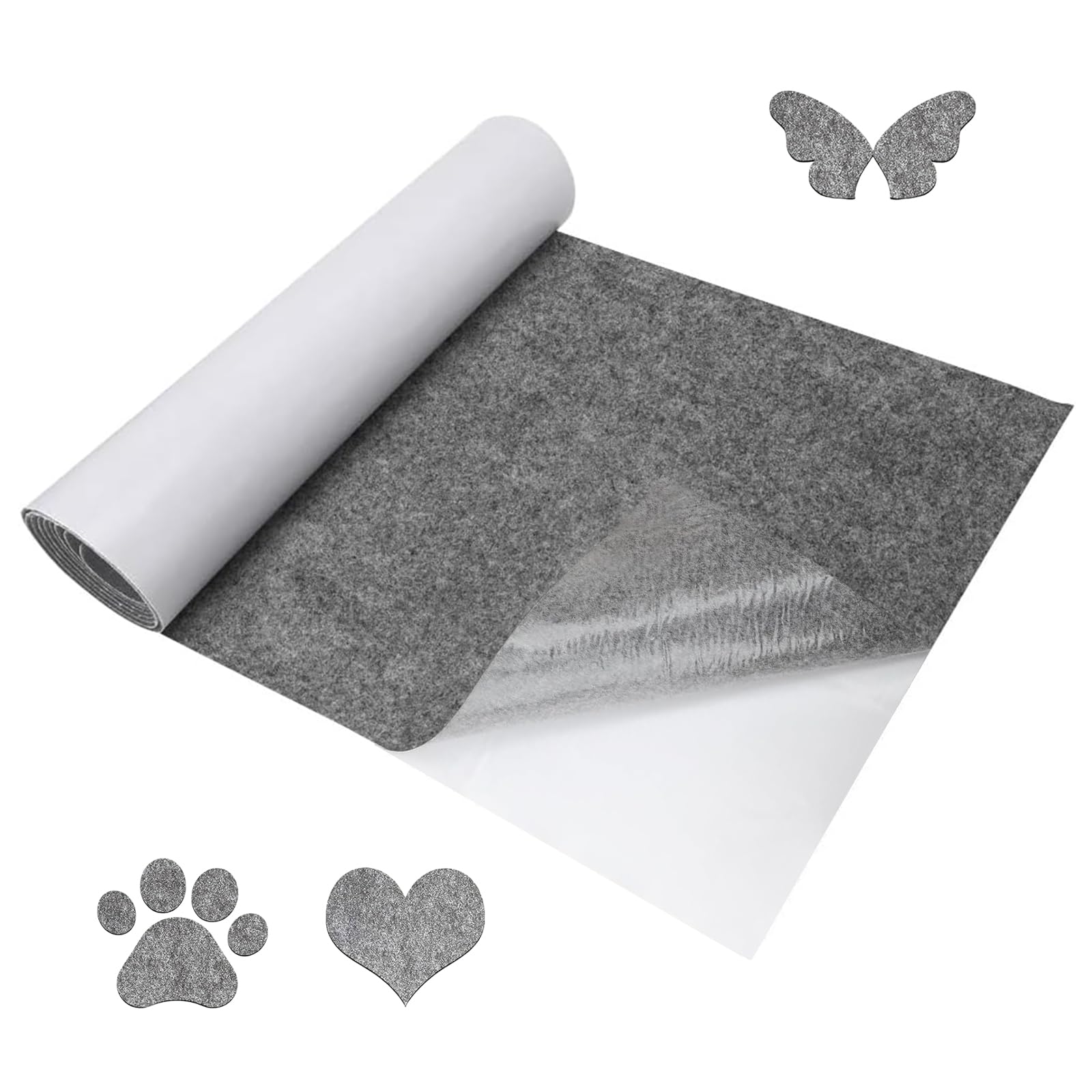 MDPUTY Self Adhesive Felt Roll 200×32cm, 1mm Thick Multipurpose Sticky Back Felt Polyester Large Adhesive Fabric Roll for Drawer Box Liner Picture Framing Furniture