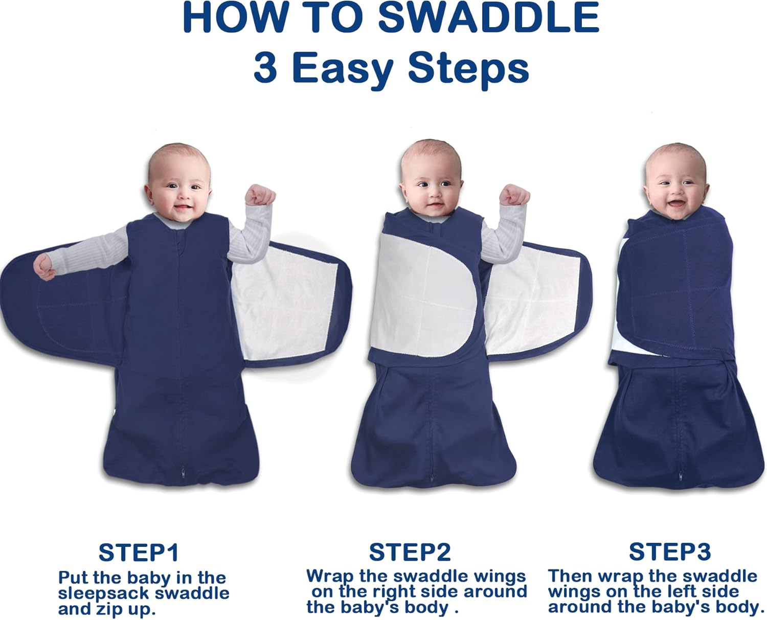 Baby Sleep sack Swaddle,Swaddles 3-6 Months,3-Way Adjustable Wearable Transition Blanket 100% Cotton 2-Piece - Image 4