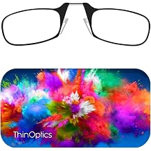 ThinOptics Universal Pod Case + Rectangular Reading Glasses, Color Explosion, 44mm + 1